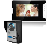 Kit de intercomunicador y timbre de video con pantalla LCD a color TFT de 7" Cámara de seguridad a prueba de lluvia con