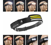 XMUND Linterna frontal LED COB de inducción multifunción para actividades al aire libre, carga USB, luz nocturna para co