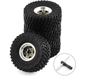 4 neumáticos de 1,0 pulgadas para coche trepador de aleación de aluminio para modelos 1/18 TRX4M SCX24 FMS FCX18 FCX24 F
