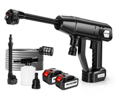 Bomba de rociado de agua de 100 bar / 1450 psi, 15000 mAh, 2 baterías, limpiador portátil de alta presión inalámbrico