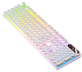YINDIAO K600 teclado de videojuegos con 104 teclas,diseño punk,teclas con sensación mecánica,luz RGB,teclado USB para ga