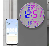 Reloj de pared inteligente Tuya APP Smart Wifi Reloj RGB Reloj calendario digital para sala de estar Control inteligente