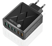 Cargador de pared PD55W de carga rápida PD QC3.0 de 6 puertos USB 3USB-A+3USB-C con enchufe europeo para iPhone 15 14 13