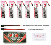6Pcs Gaoneng 3.8V 450mAh 80C 1S Batería LiHV con enchufe A30 y cable adaptador para Emax Tinyhawk S BetaFPV Beta75X