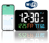 Reloj de Graffiti LED Calibración Automática del Tiempo Wifi Temperatura y Humedad Reloj Atómico Reloj Espejo Cuatro Niv