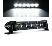 Luz de trabajo LED de una sola fila delgada de 8 pulgadas, 60W, 6500K, 6 LED, haz puntual de 9-30V para uso en exteriore