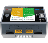 Cargador de batería LiPo de doble canal HOTA D6 DC 325W * 2 15A * 2 con carga inalámbrica para baterías NiZn / Nicd / Ni