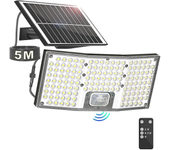 Faro Solar LED de 146 con Sensor de Movimiento, Diseño Dividido, 3 Modos, Iluminación de Seguridad para Exteriores, Impe