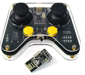 Control remoto inalámbrico HU-M40 de 24GHz con joystick dual,módulo de comunicación NRF24L01P a 250kbps,bajo consumo de