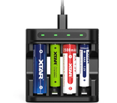 Cargador de batería XTAR L4 AAA AA de 4 ranuras con indicador LED inteligente de carga rápida para baterías de NiMH de l