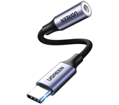 Adaptador de auriculares UGREEN AV161 Tipo C a 3.5mm con chip DAC, cable USB-C a 3.5 Aux para PC, teléfono y tablet