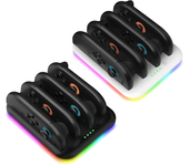 JYS JYS-NS2303 Switch2 Joy-Con Dock de Carga 4 en 1 Tipo-C Carga Rápida Indicadores LED Iluminación RGB Soporte de Carga