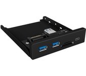 IB-HUB1417-i3 USB 3.2 Gen 1 (3.1 Gen 1) Type-A 5000 Mbit/s Negro, Panel frontal