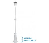 Farola exterior aluminio auriga 1xe27 blanco ip44 220x20x20 cm regulable en altura
