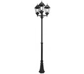 Farola exterior aluminio regulus 3xe27 negro 230x60x60 cm regulable en altura ip44