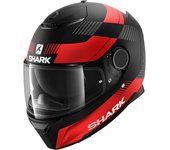 Shark Spartan Strad casco - Negro Rojo (L)