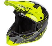 Klim F3 Carbon Velocity Hi-Vis Casco de moto de nieve - Negro Amarillo (L)