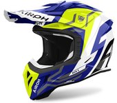 Airoh Aviator Ace 2 Ground Casco de motocross - Blanco Azul Amarillo (M)
