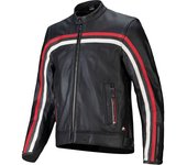 Alpinestars Dyno Chaqueta de cuero para moto - Negro Blanco Rojo (M)
