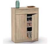 Domus Zapatero Entrada Recibidor, Mueble Auxiliar Estrecho Zapatos, 2 Puertas, 1 Cajón 101x75x36 cm Madera - Briebe