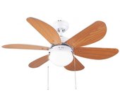 Cecotec EnergySilence Aero 360 Ventilador de Techo con Luz Aspas Reversibles 50W Madera/Blanco