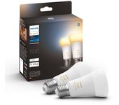 Philips Hue White Ambiance Pack 2 Bombillas LED Inteligentes E27 8W Luz Blanca Cálida a Fría