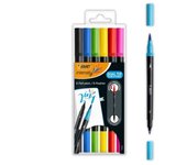 Rotulador BIC Intensity Dual Tip 6 colores doble punta fina y pincel base agua