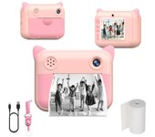 Klack Cámara para Niños Digital de Impresión Instantánea sin Tinta en Papel Térmico Rosa