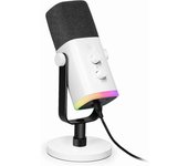 Fifine AmpliGame AM8 Micrófono Dinámico RGB para Streaming y Podcasting USB-C/XLR Blanco