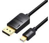 Cable Conversor Vention HAABH Mini DisplayPort Macho a DisplayPort Macho 4K60Hz 2m Negro