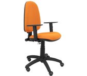 Piqueras y Crespo Ayna Bali Silla Oficina Brazos Regulables Ruedas de Parqué Naranja