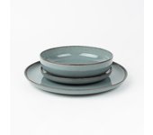 Vajilla de 12 piezas de porcelana azul Olite