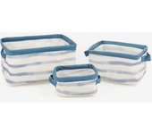 Set de 3 cestas de rayas azules Blue