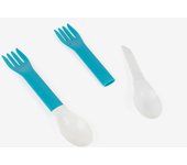 Set de 2 cubiertos 3 en 1 de plástico 19cm