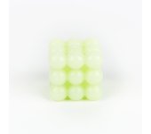 Vela decorativa verde Cubic 6x6cm