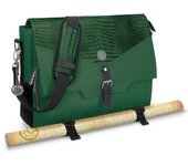 ENHANCE Edición coleccionista RPG Player's Essentials DND Bag - Dragon Hide Outdoor Messenger Bag se adapta a 2-4 libros, con ranura para portátil de 17 pulgadas, correas Battlemap (verde dragón)