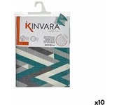 Mantel loneta antimanchas rayas 140 x 180 cm verde (10 unidades)