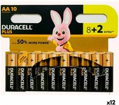 Pilas alcalinas duracell plus 1,5 v lr06 (12 unidades)