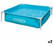 Piscina infantil intex mini frame azul cuadrada 342 l 122 x 30 x 122 cm (3 unidades)