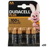 Pilas alcalinas duracell plus extra lr06 1,5 v (20 unidades)