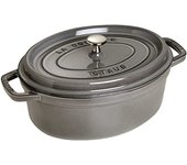 STAUB Cacerola/Cocotte de Hierro Fundido Ovalada, Diámetro de 31 cm, 5,5 L, Gris grafito