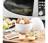 InnovaGoods® Cocedor de Huevos para Microondas Boilegg, Diseño Original y Funcional, Capacidad para 4 Huevos, Apto para Lavavajillas, Cocina Rápida sin Grasas, Medidas aprox: Ø13 x 16 cm