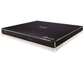 Hitachi-LG BP55 External Blu-Ray Drive, USB 2.0 Slim Portable Player/Rewriter for Laptop, Desktop PC, Windows 11 Compatible, with TV Connectivity, 3D Playback, 8x Read/Write Speed - Black