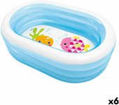 Piscina hinchable para niños intex ovalada azul blanco 230 l 163 x 46 x 107 cm (6 unidades)