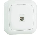 Base telefónica RJ11 empotrable Electro Dh 36.530/RJ11, color blanco, 8430552108343