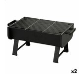 Barbacoa portátil aktive acero 45 x 25 x 30 cm negro (2 unidades)