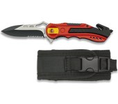 Navaja Albainox Roja. Sierra. Funda. 6.5