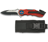 Navaja Albainox Roja. Sierra. Funda. 6.5