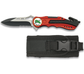 Navaja Albainox Roja. Sierra. Funda. 6.5