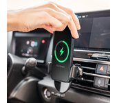 InnovaGoods® Soporte móvil para Coche con Carga rápida, Cargador inalámbrico 15W máx, rotación 360º, Compatible con iPhone, Samsung y Otros Dispositivos por inducción